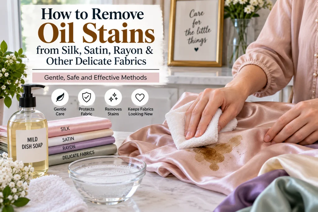 How to Remove Oil Stains from Silk, Satin, Rayon & Other Delicate Fabrics