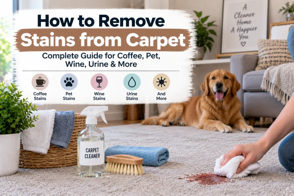 How to Remove Stains from Carpet | Complete Guide for Coffee, Pet, Wine, Urine & More